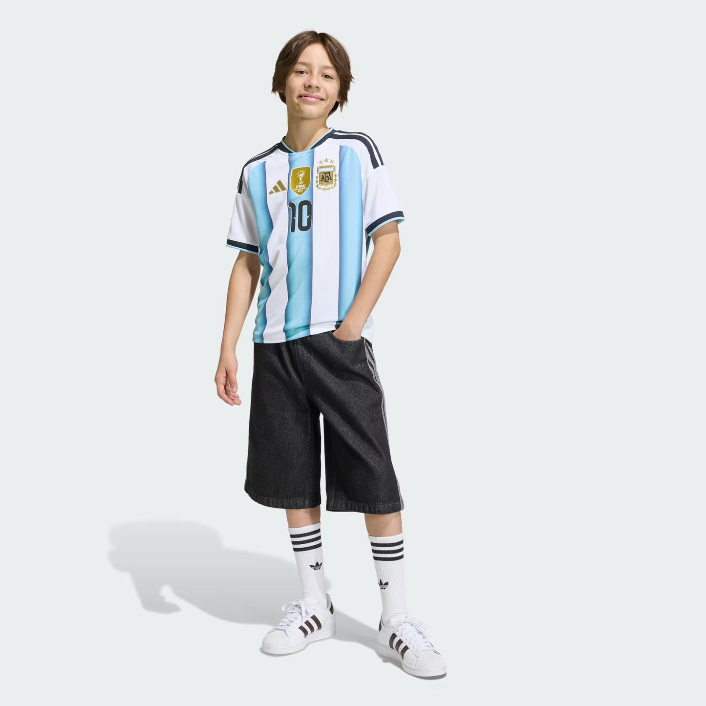 Camiseta de Messi de la Primera Equipación Argentina 26 Niño
